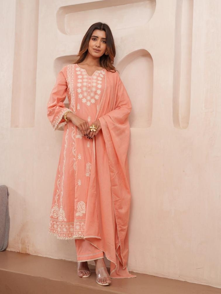 psyna launch cotton chikankari readymade ethnic style combo suits