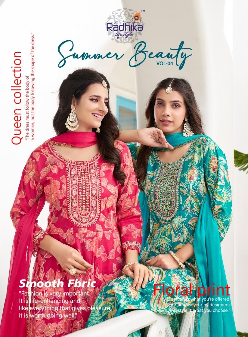 radhika summer beauty vol 4 series 4001-4006 cotton wholesale suit 