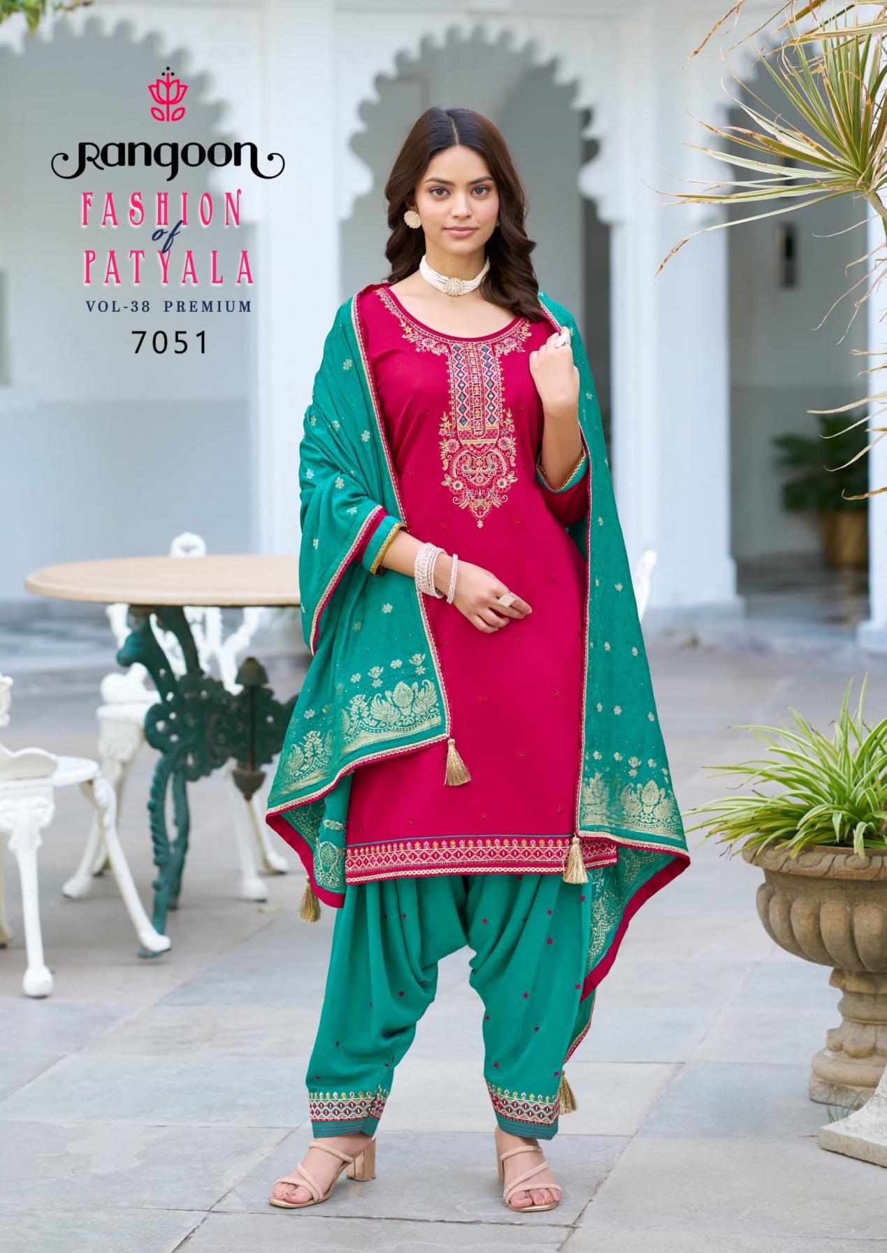 rangoon fashion of patyala vol 38 premium series 7051-7056 JAM SILK wholesale suit 