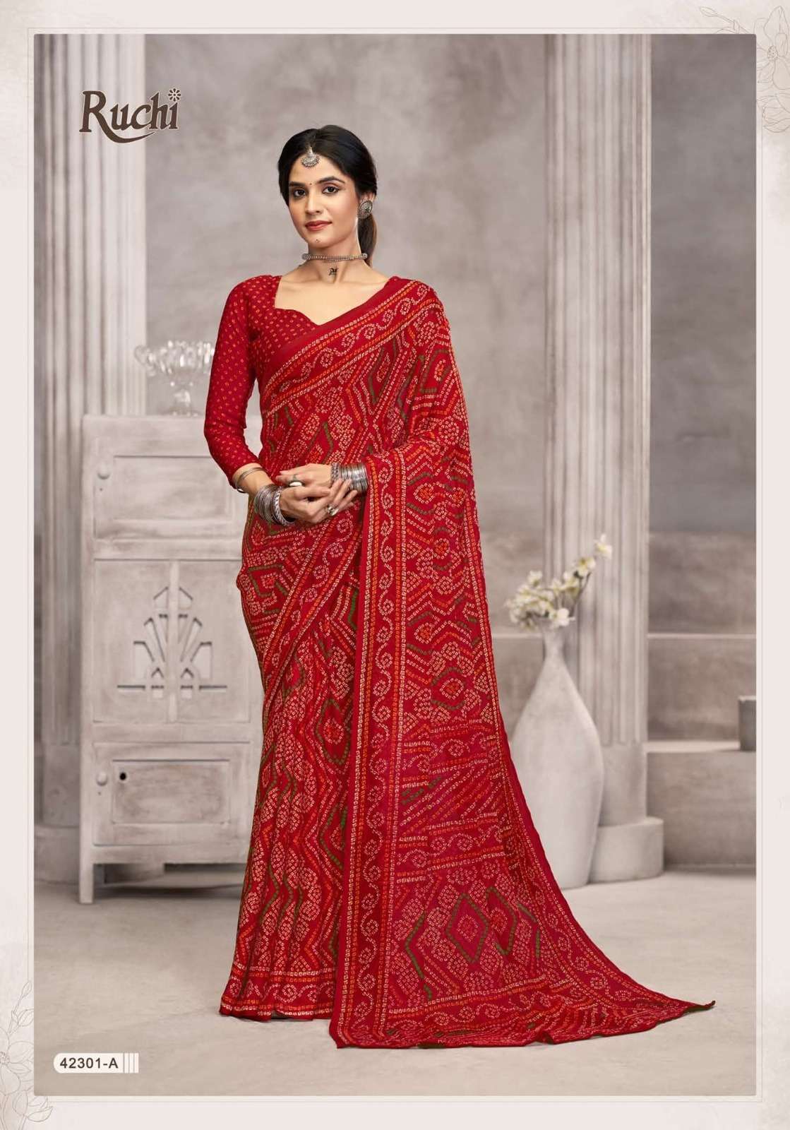 RUCHI STAR CHIFFON VOL-194 42301A TO 42303D chiffon wholesale saree
