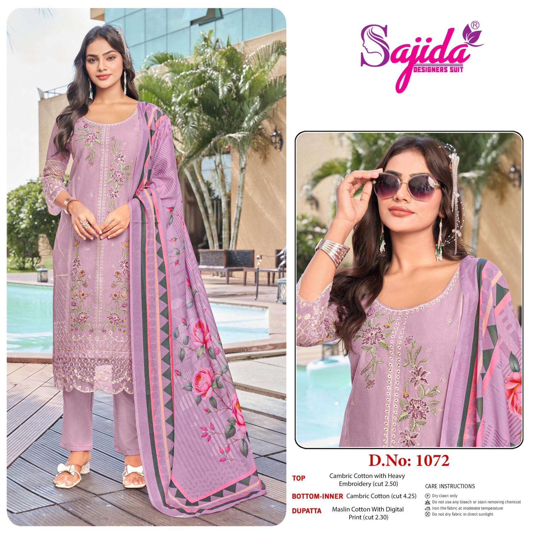 sajida 1072 single cotton wholesale suit 