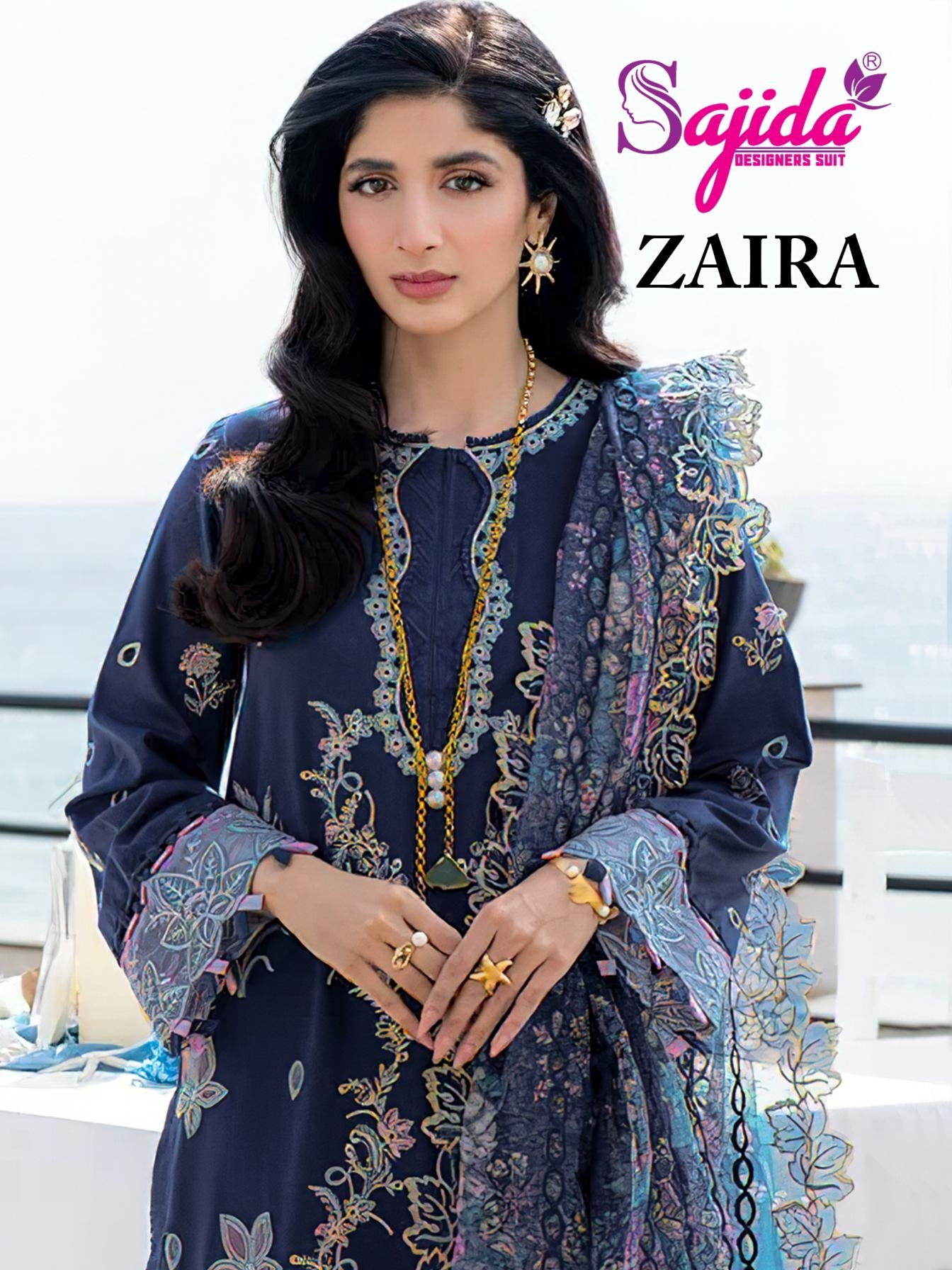 sajida designer zaira series 1054-1056 cambric cotton wholesale suit 