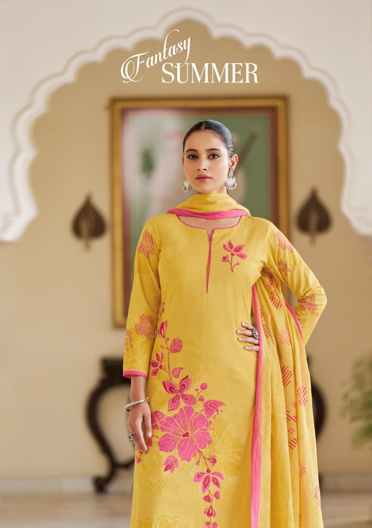 sargam fantasy summer series 2663 cambric wholesale suit 