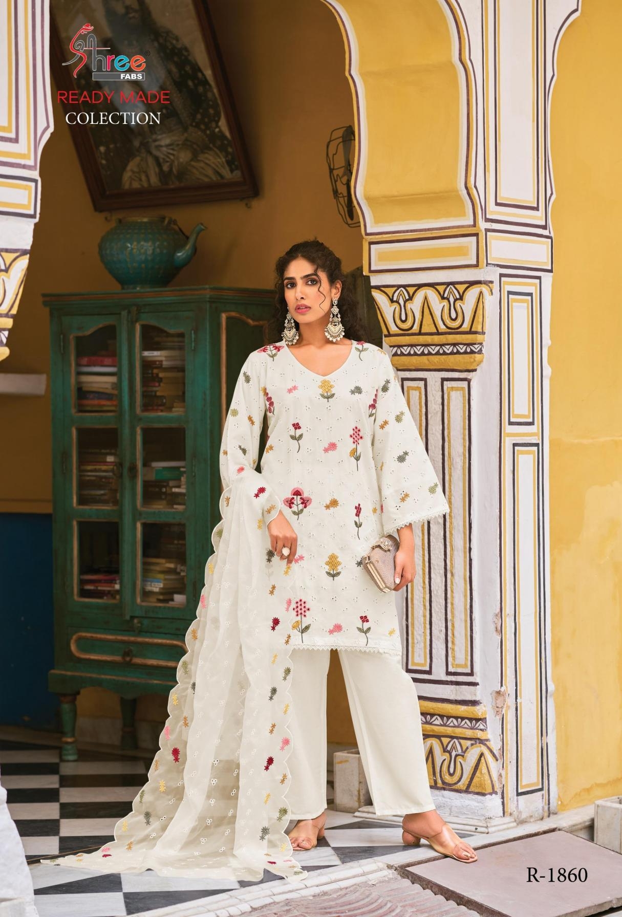 shree fabs 1860 lawn cotton modern pakistani fully stitch plazzo suits