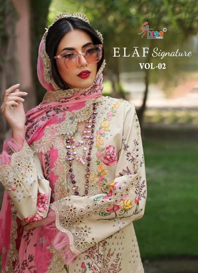 shree fabs elaf signature vol 2 series 3911-3916 lawn cotton wholesale suit