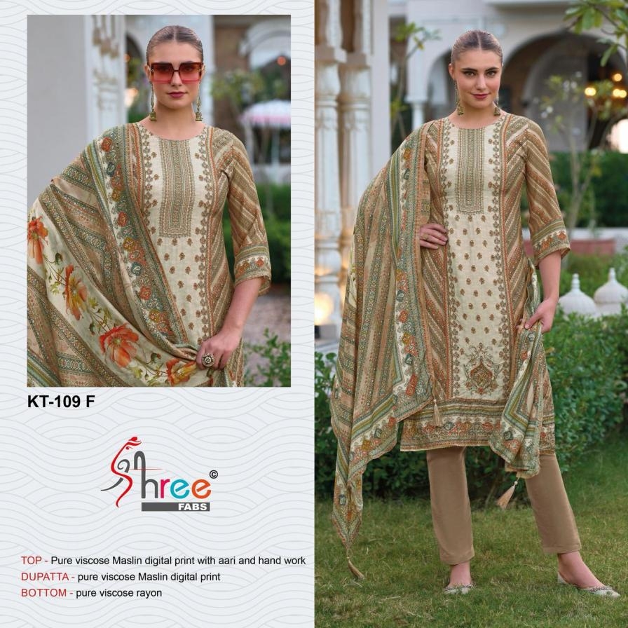 shree fabs kt 109 efgh muslin wholesale suit 