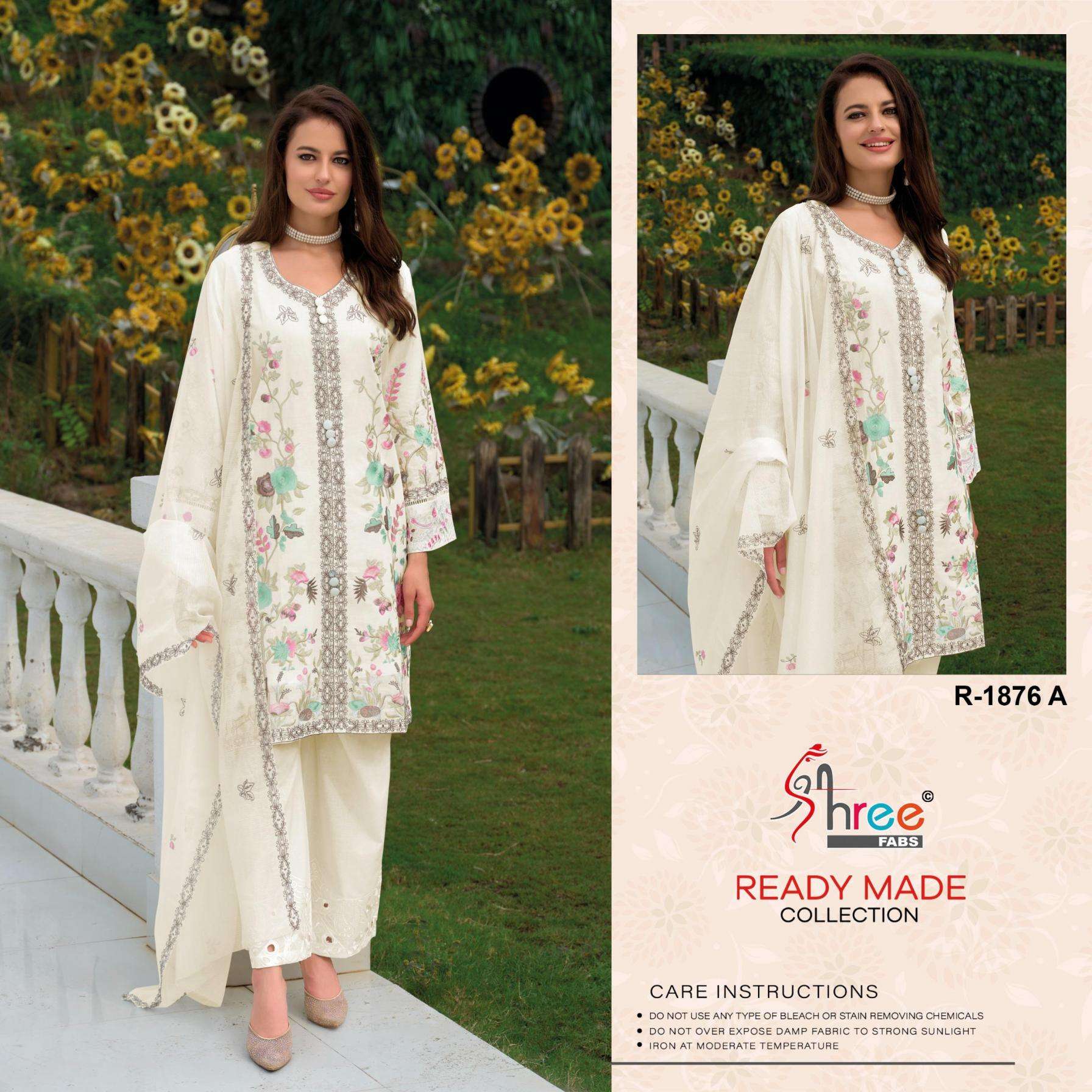 shree fabs r 1876 cambric cottan lawn wholesale suit 