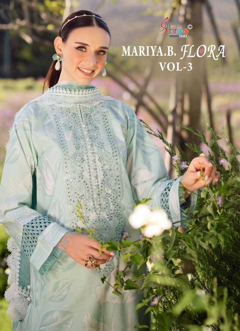 shree febs mariya.b. flora vol-3 series 3835-3840 pure cotton wholesale suit 