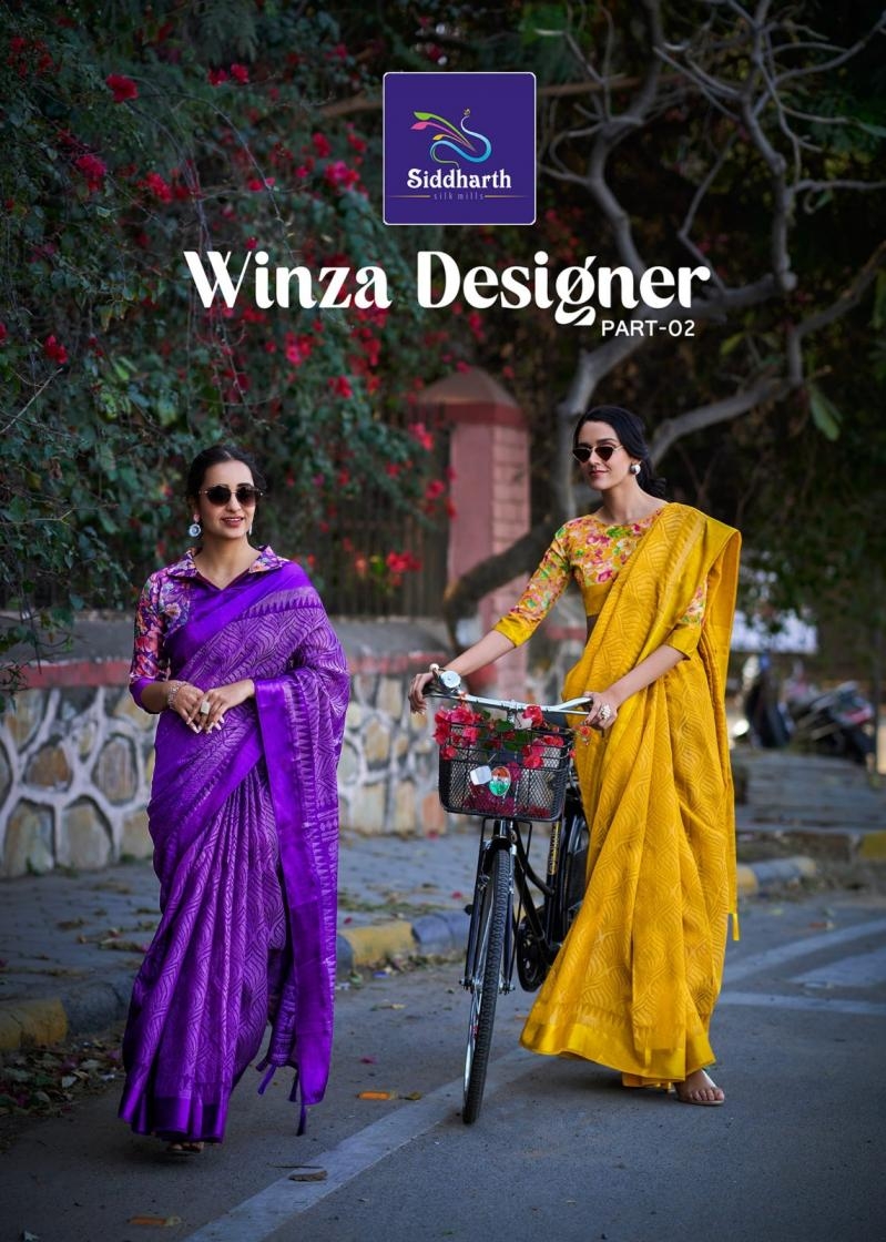 siddharth silk mills winza designer vol 2 series 3010-3018 cotton brasso wholesale saree