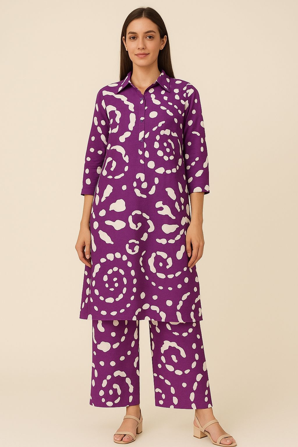 STOCK IN Rayon print top with colar wholesale combo co-ord sets