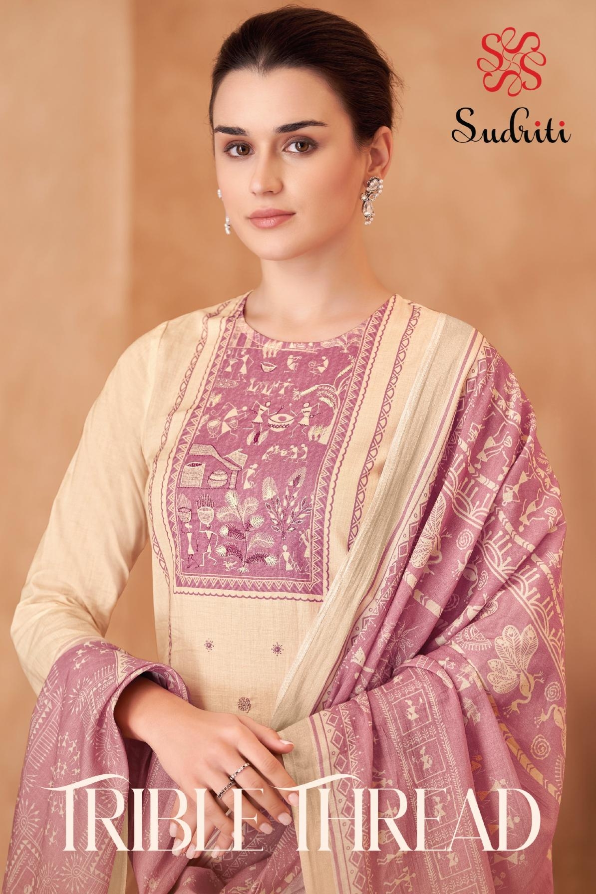 sudriti sahiba trible thread PURE COTTON LAWN wholesale suit 