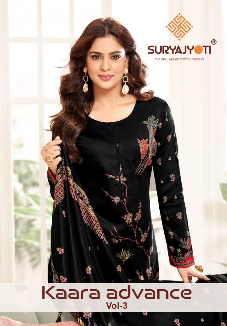 suryajyoti kaara advance vol 3 series 3001-3006 jam satin wholesale suit 