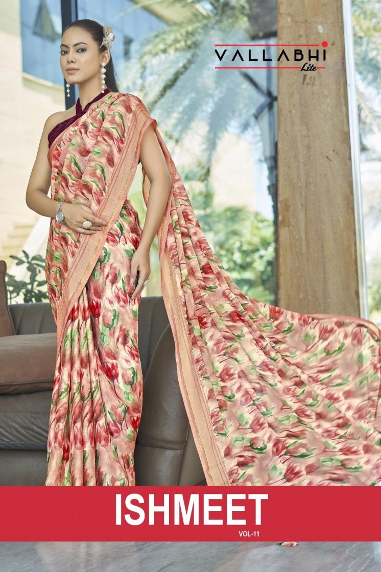 vallabhi lite ishmeet vol 11 series 151698-151703 chiffon wholesale saree