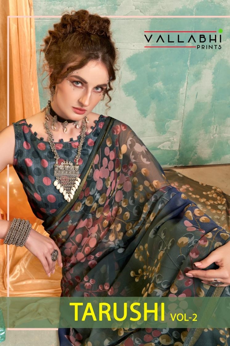 vallabhi print tarushi vol 2 series 23481-23486 moss georgette wholesale saree