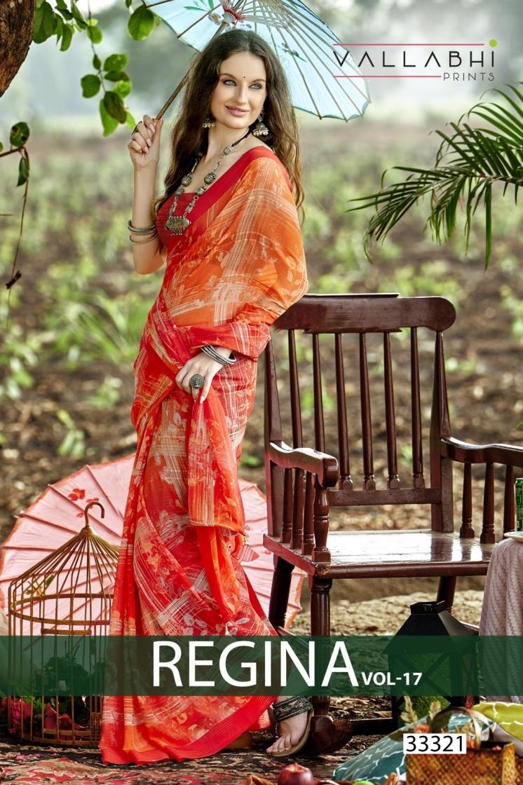 vallabhi prints regina vol 17 series 33321-33326 georgette wholesale saree