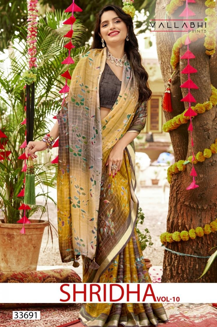 vallabhi prints shridha vol 10 series 33691-33696 georgette wholesale saree