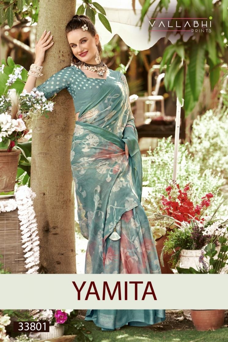 vallabhi prints yamita series 33801-33806 CHIFFON wholesale saree