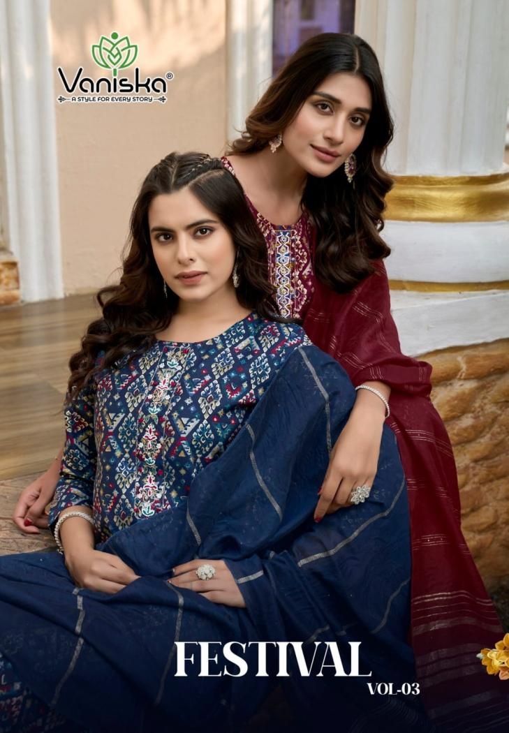 vaniska festival vol 3 series 3001-3008 Modal Chanderi wholesale suit 