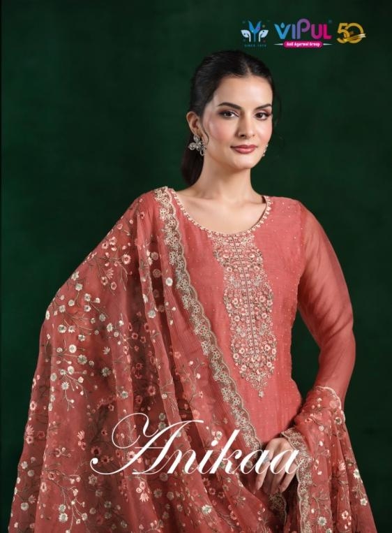 vipul anikaa series 6141-6146 crinkle chiffon wholesale suit 