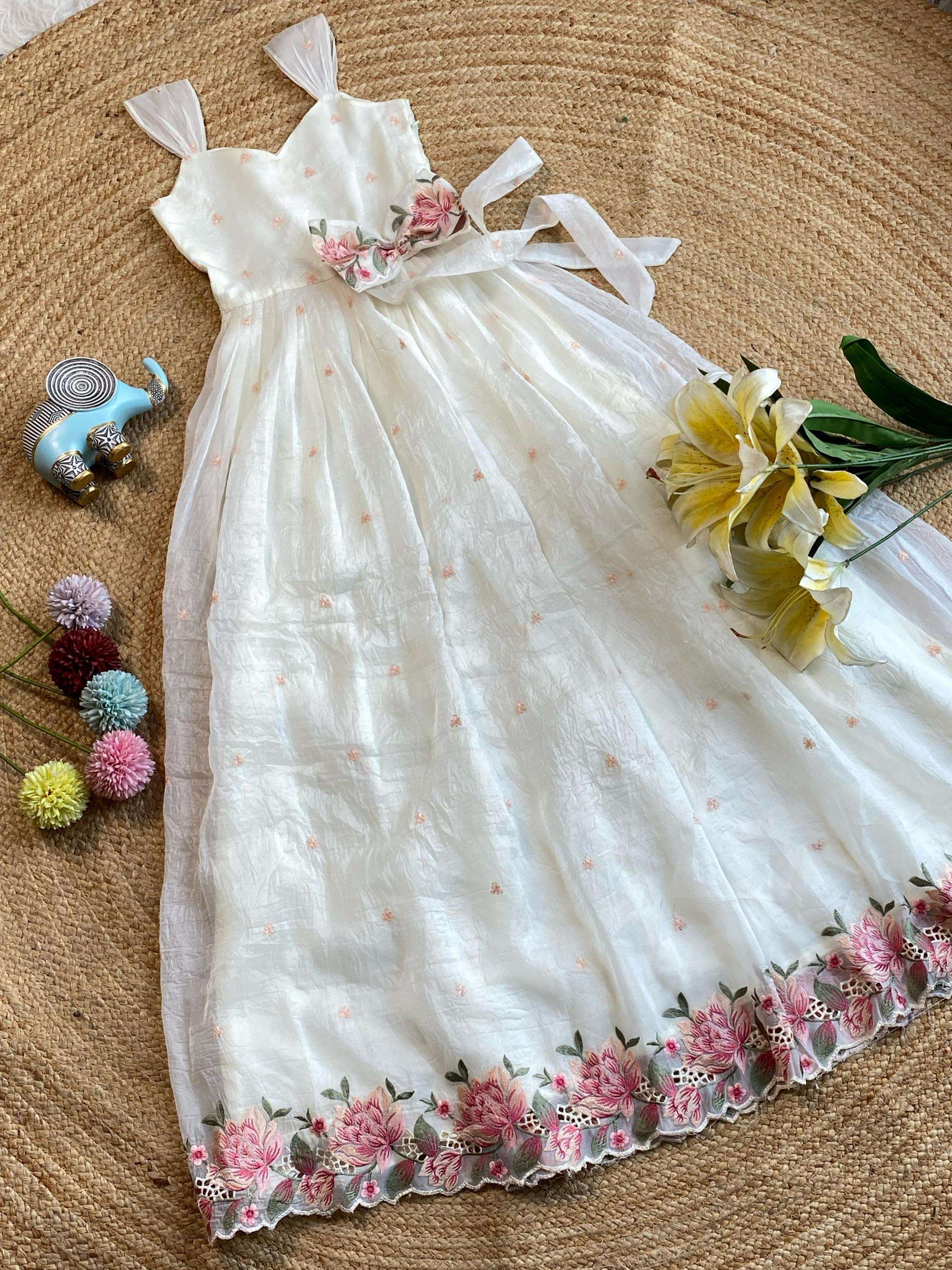 2044-47 gold crush organza amazing readymade kids gown