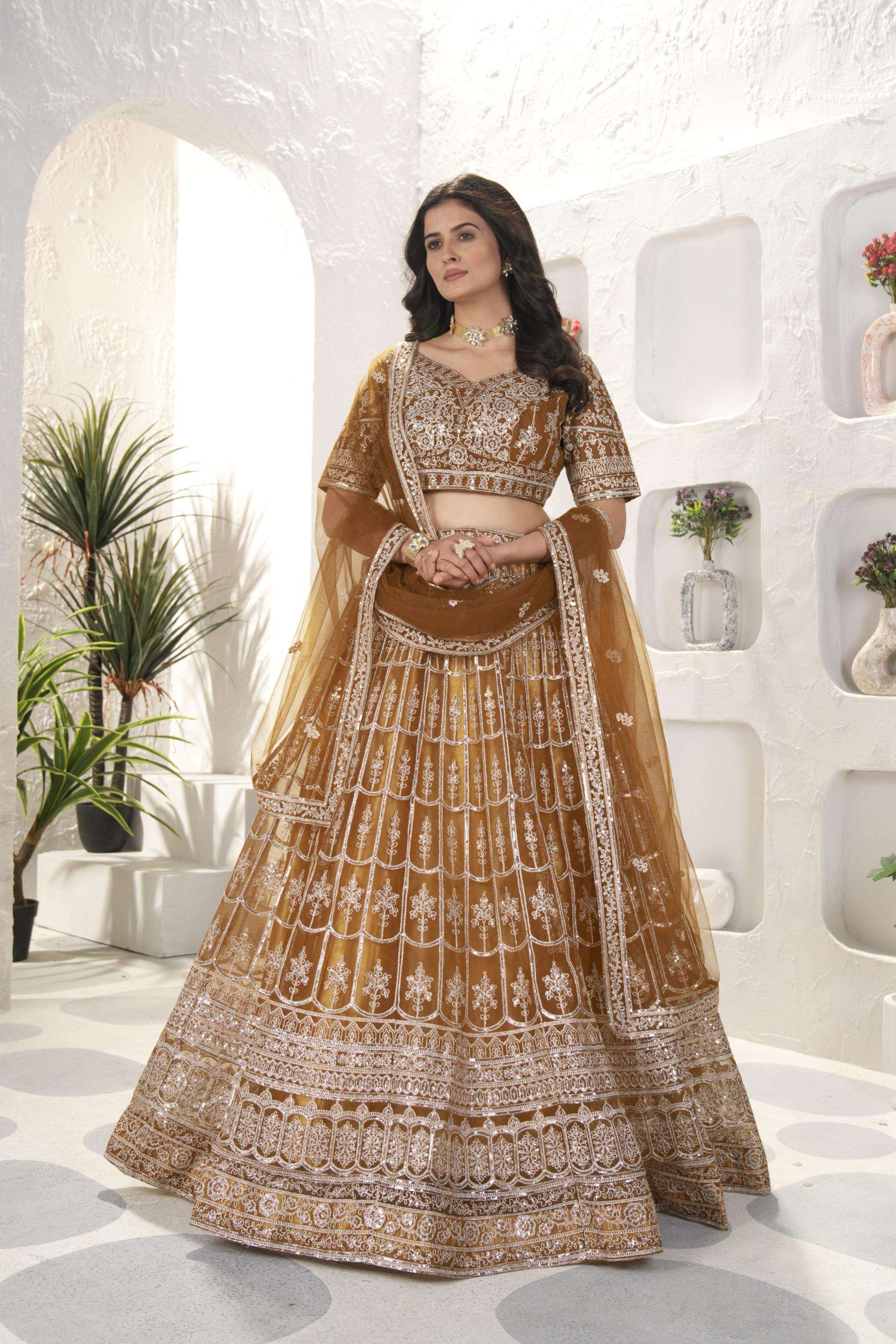 5082 designer embroidery sequence lehenga choli collection