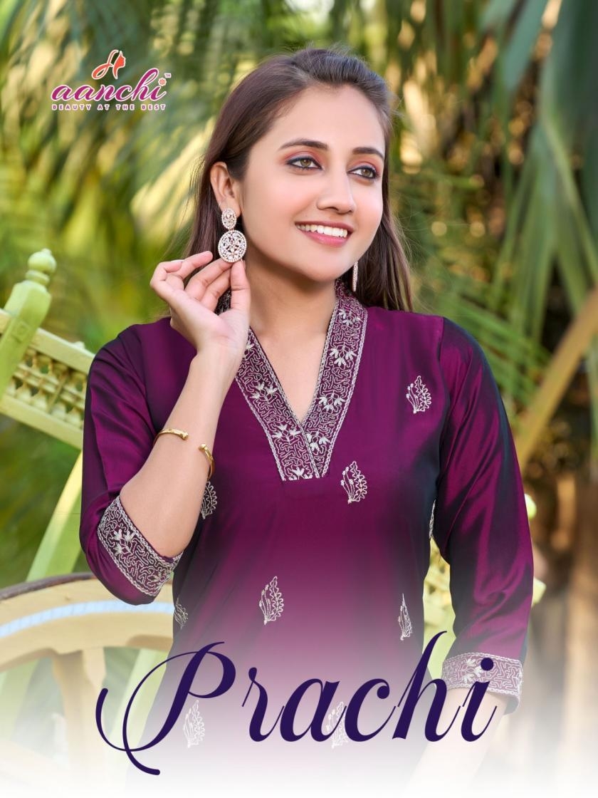 aanchi prachi series 1001-1005 rangila silk wholesale kurti