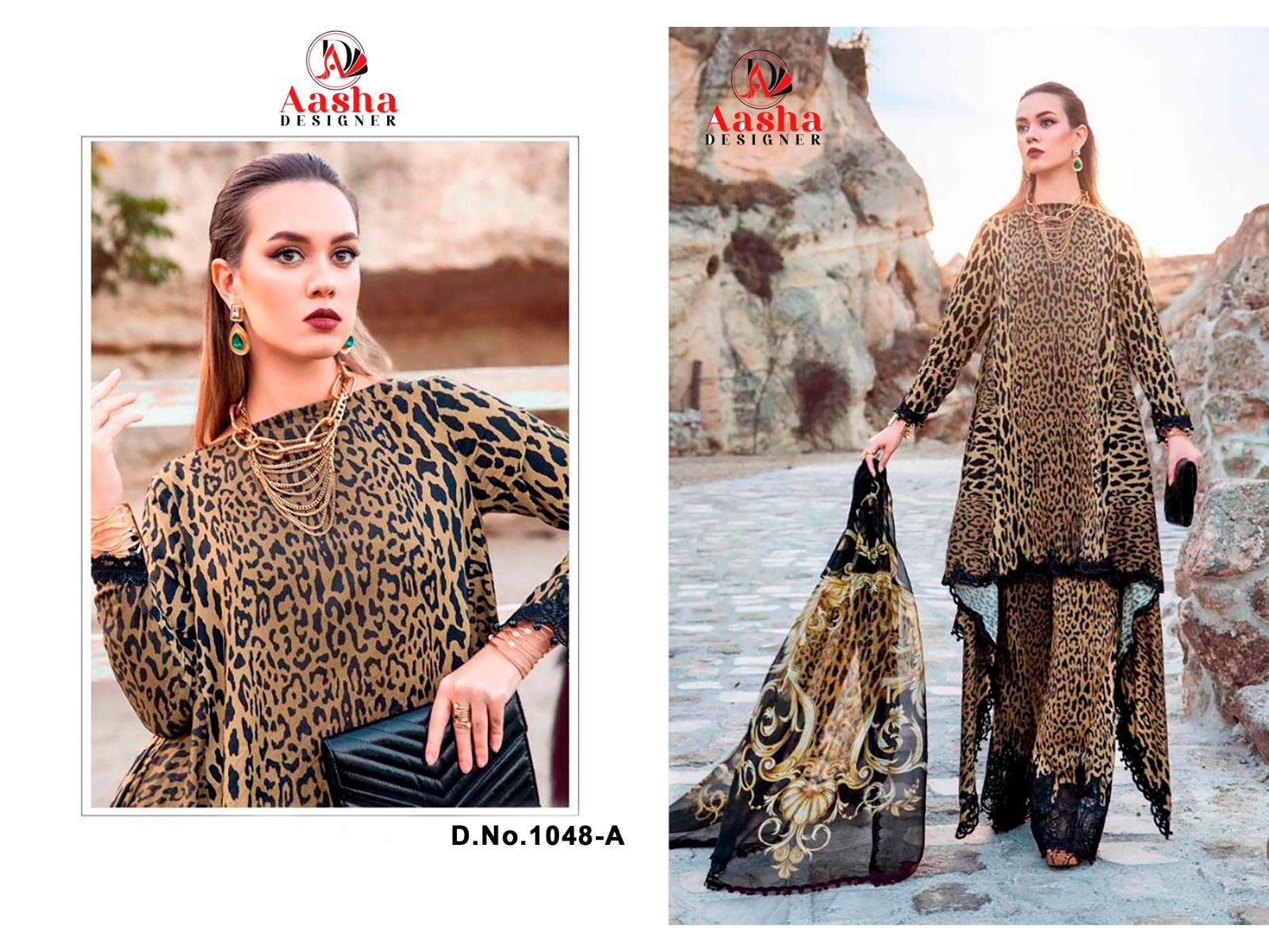 AASHA DESIGNER 1048 pure cotton print wholesale suit 