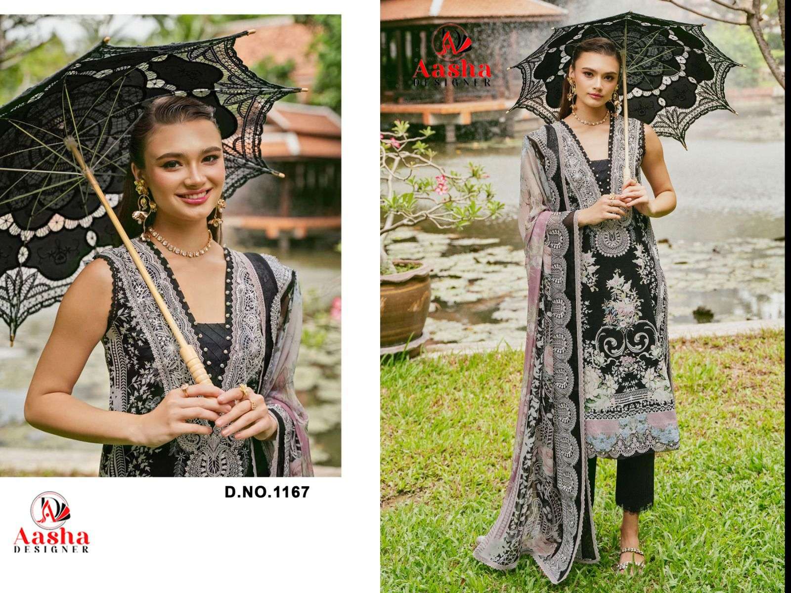 AASHA DESIGNER A S D 1167 Pure Cotton wholesale suit 