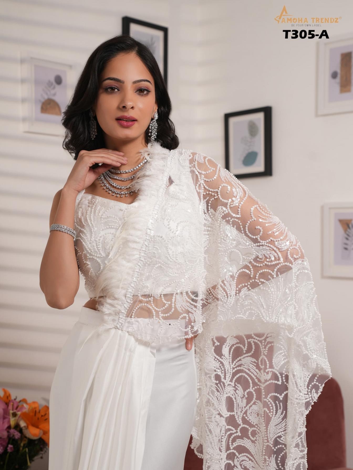 amoha trendz t 305 satin wholesale readymade saree