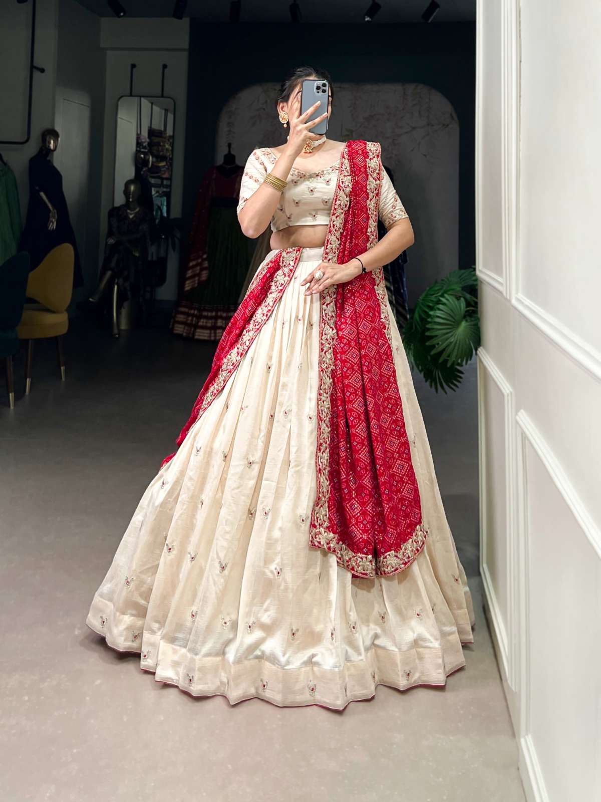 APARNA Vichitra Silk Sequins and Thread Embroidery Work wholesale lehenga