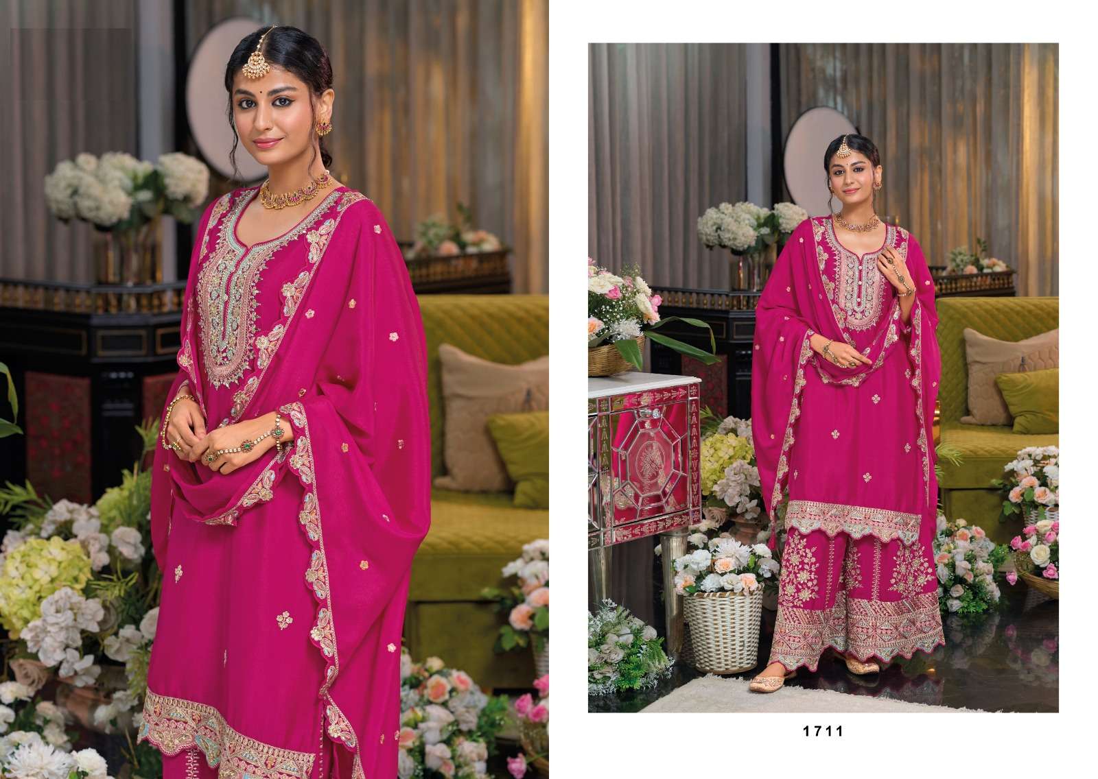 BLOSSOM VOL-2 HEAVY CHINNON WITH EMBROIDERY WORK wholesale suit 