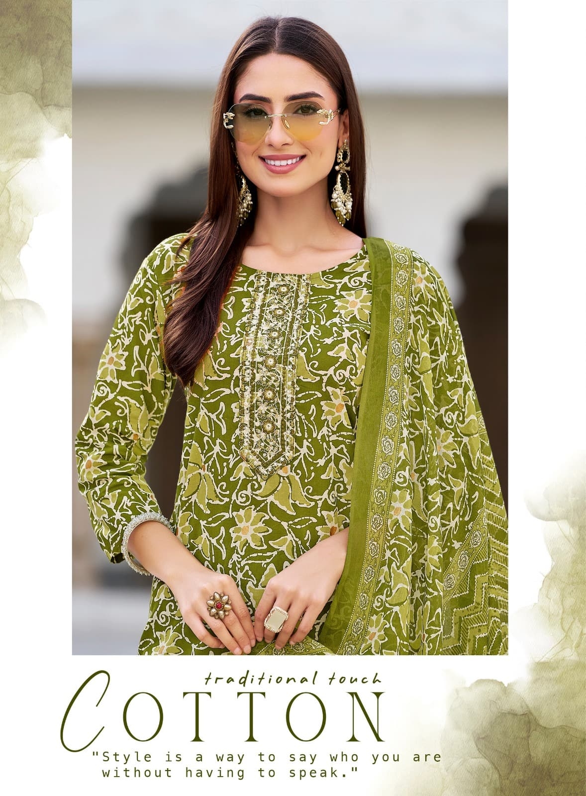 bt 352 pure cotton KURTI WITH PANT& DUPPATTA