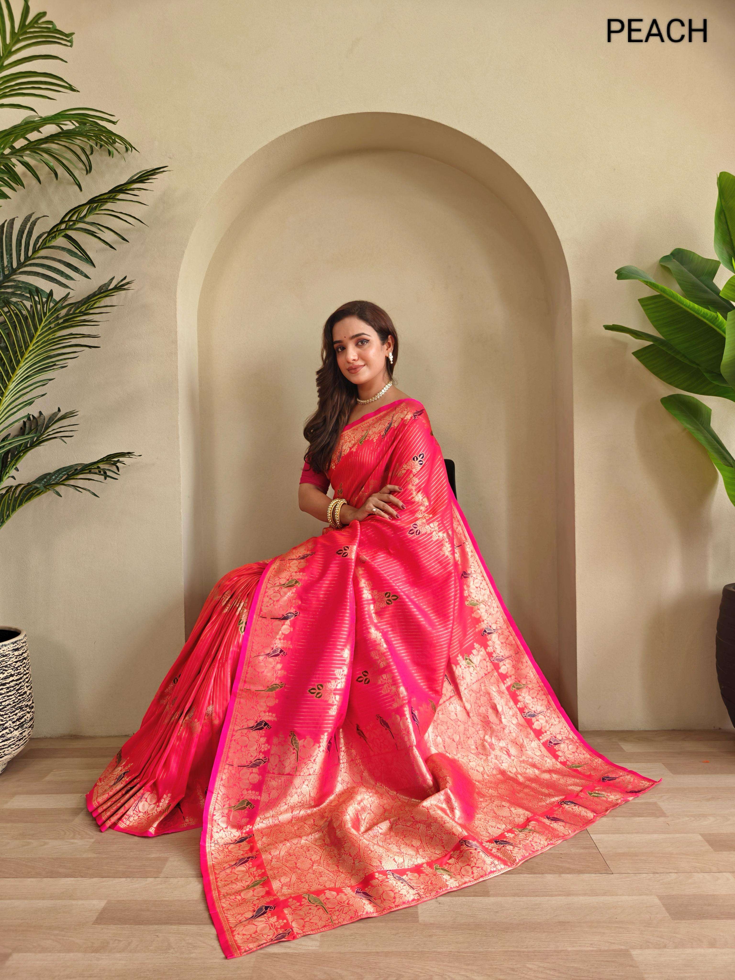 BT Aanvi Benarasi mushro satin silk sarees 