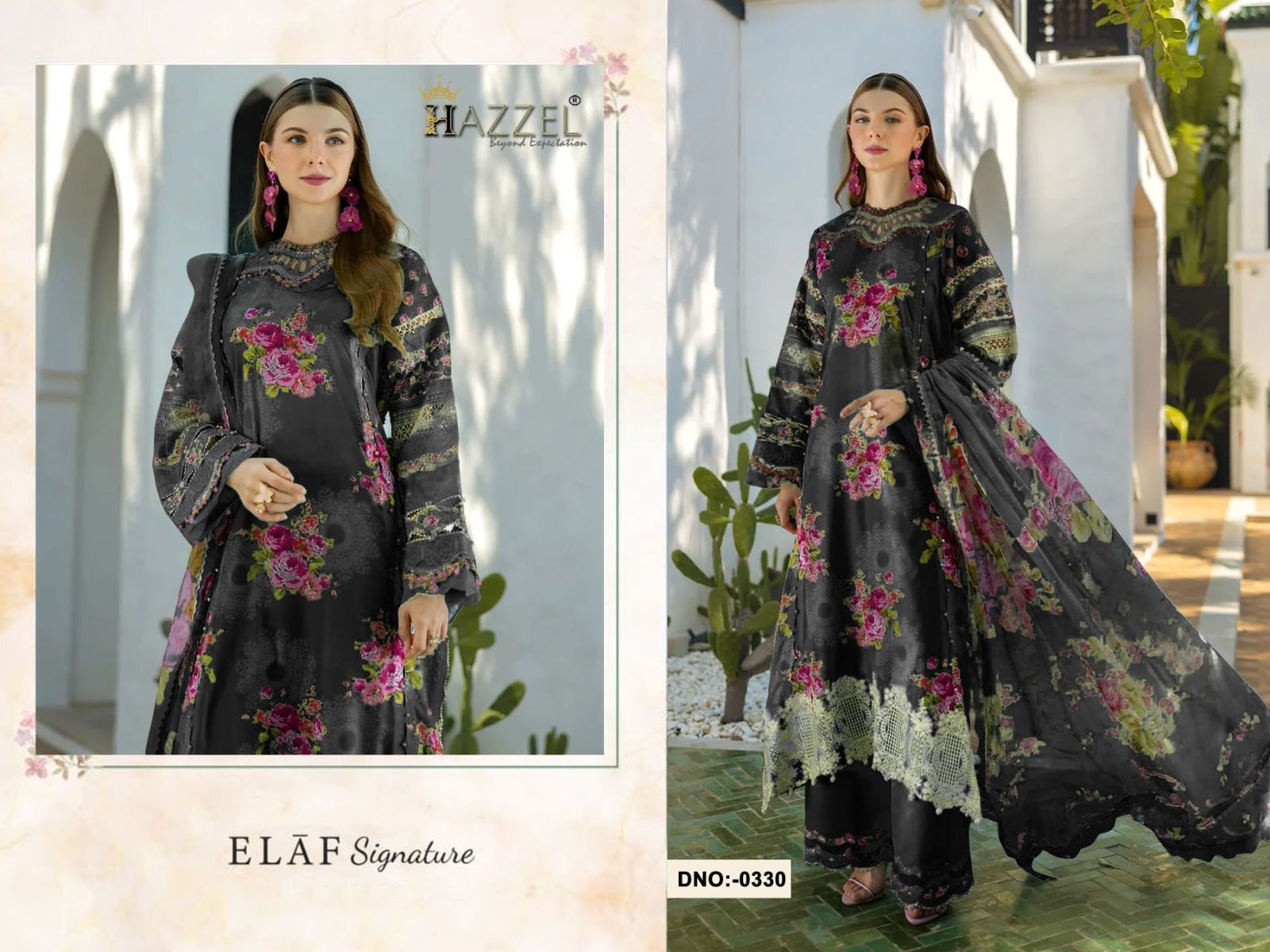 HAZZEL  ELAF SIGNATURE PURE COTTON PRINTED wholesale suit 