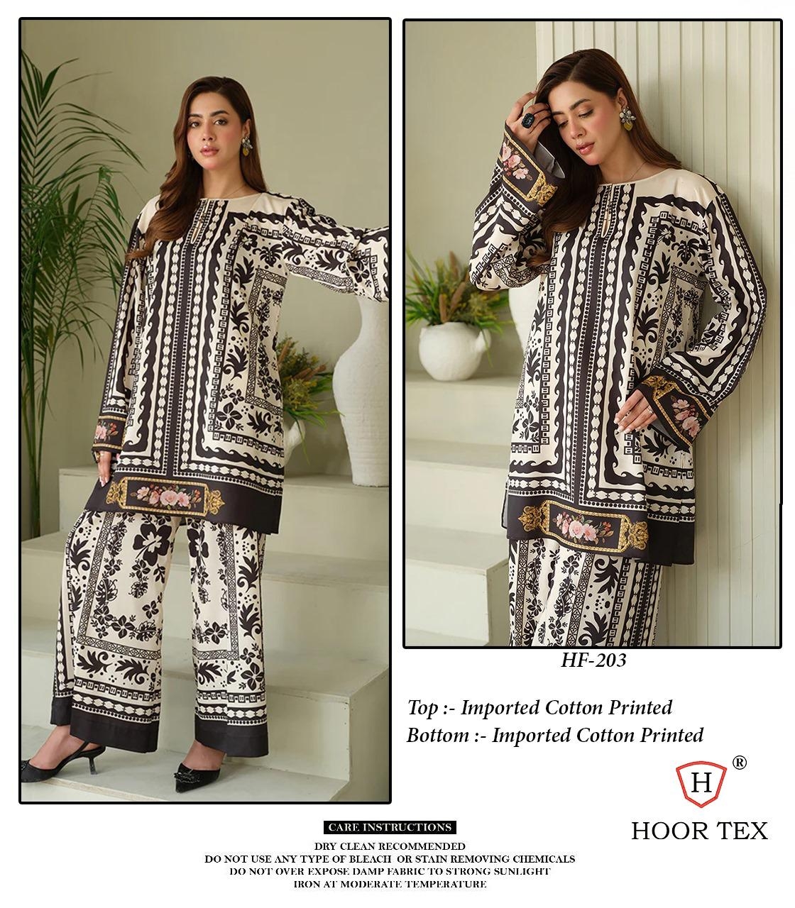 Hoor Tex HF-202/203  Imported cotton Printed wholesale suit 