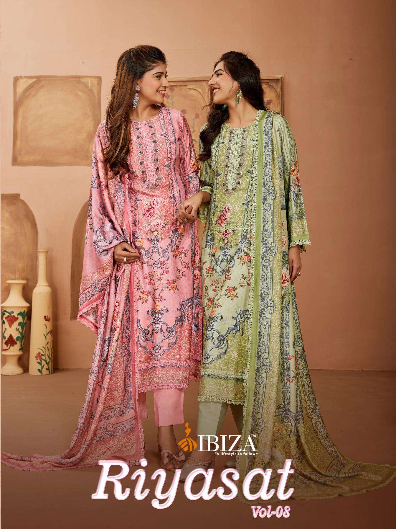ibiza riyasat vol 8 series 15944-15947 PURE BEMBERG MUSLIN wholesale suit