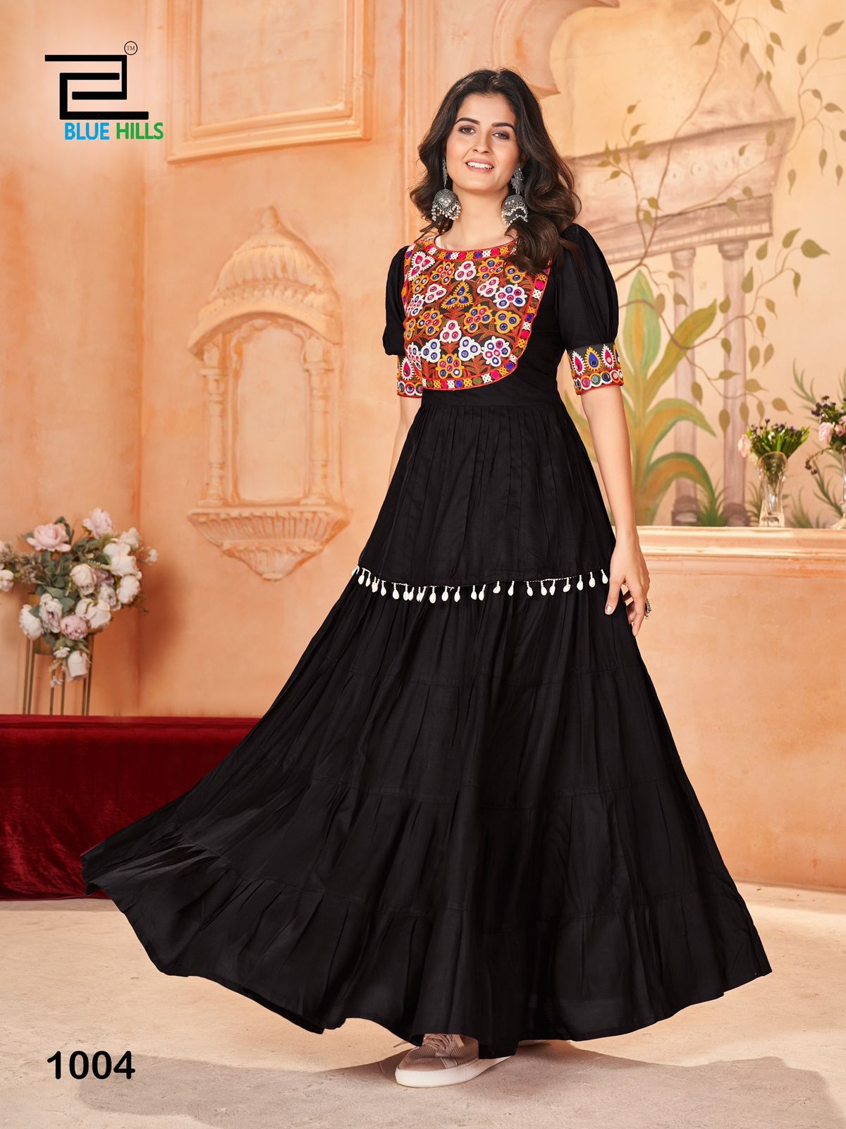 Jhamkudi Heavy Rayon With Gamthi and Mirror Work wholesale kurti 