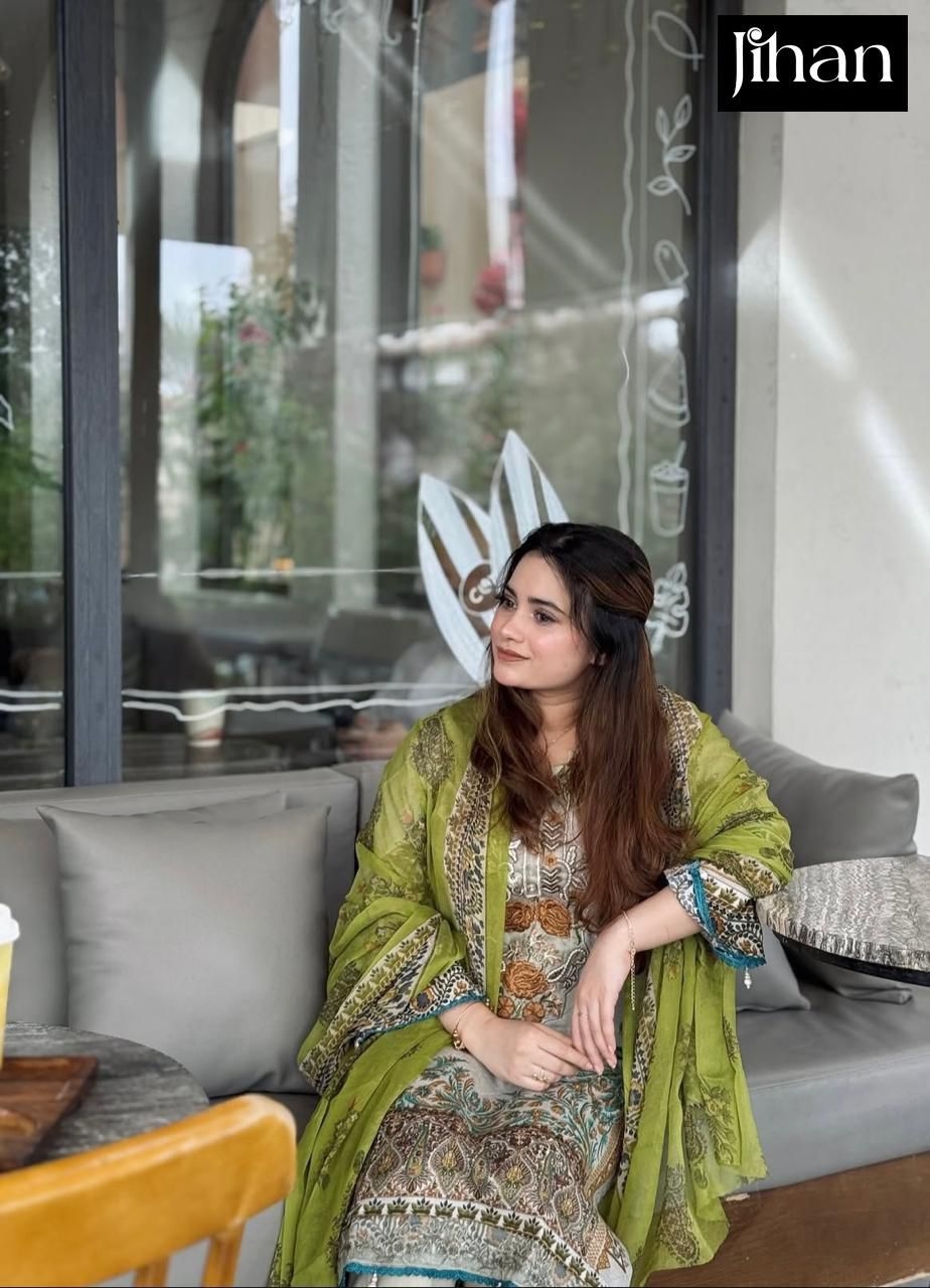 JIHAN 3803 pure cotton print wholesale suit 
