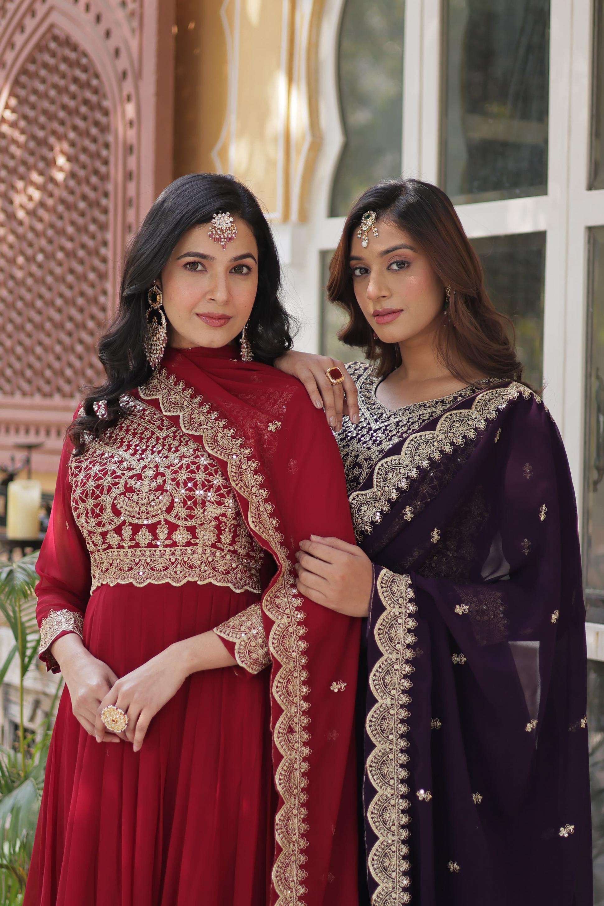 ka 1137 faux blooming readymade attractive gown with dupatta