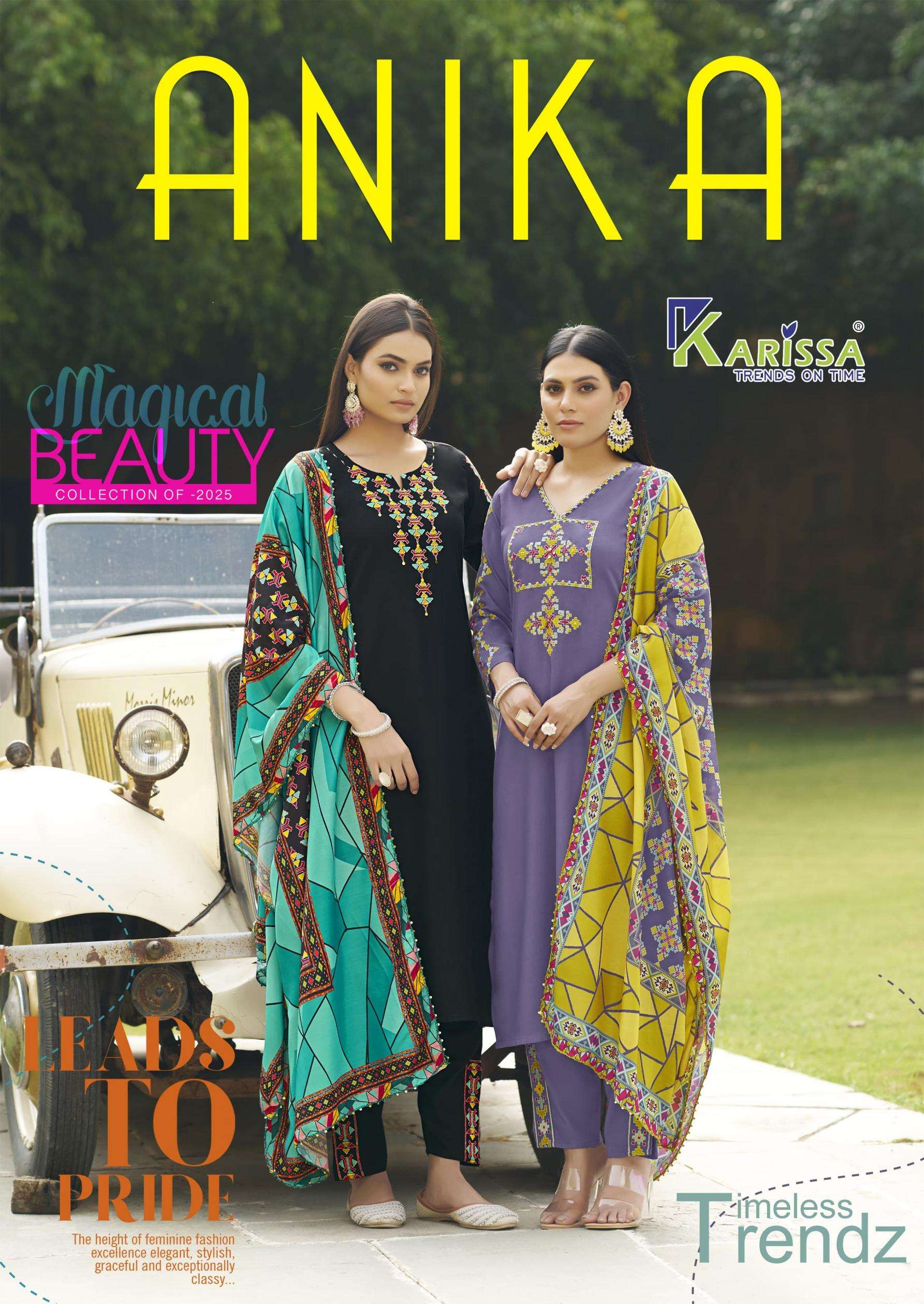 karrisa anika series 1001-1006 Premium LIVA Rayon wholesale suit