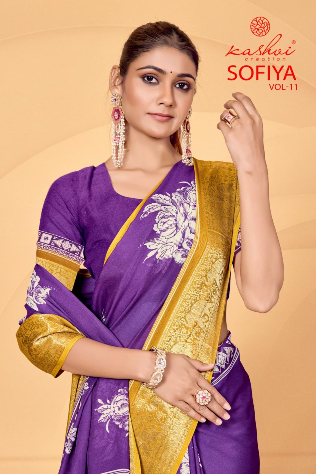 kashvi creation sofiya vol 11 series 1101-1108 dull moss wholesale saree