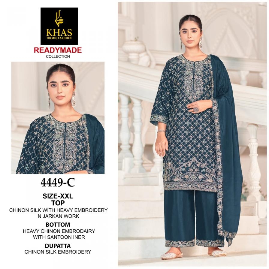 khas 4449 chinon silk wholesale readymade suit 
