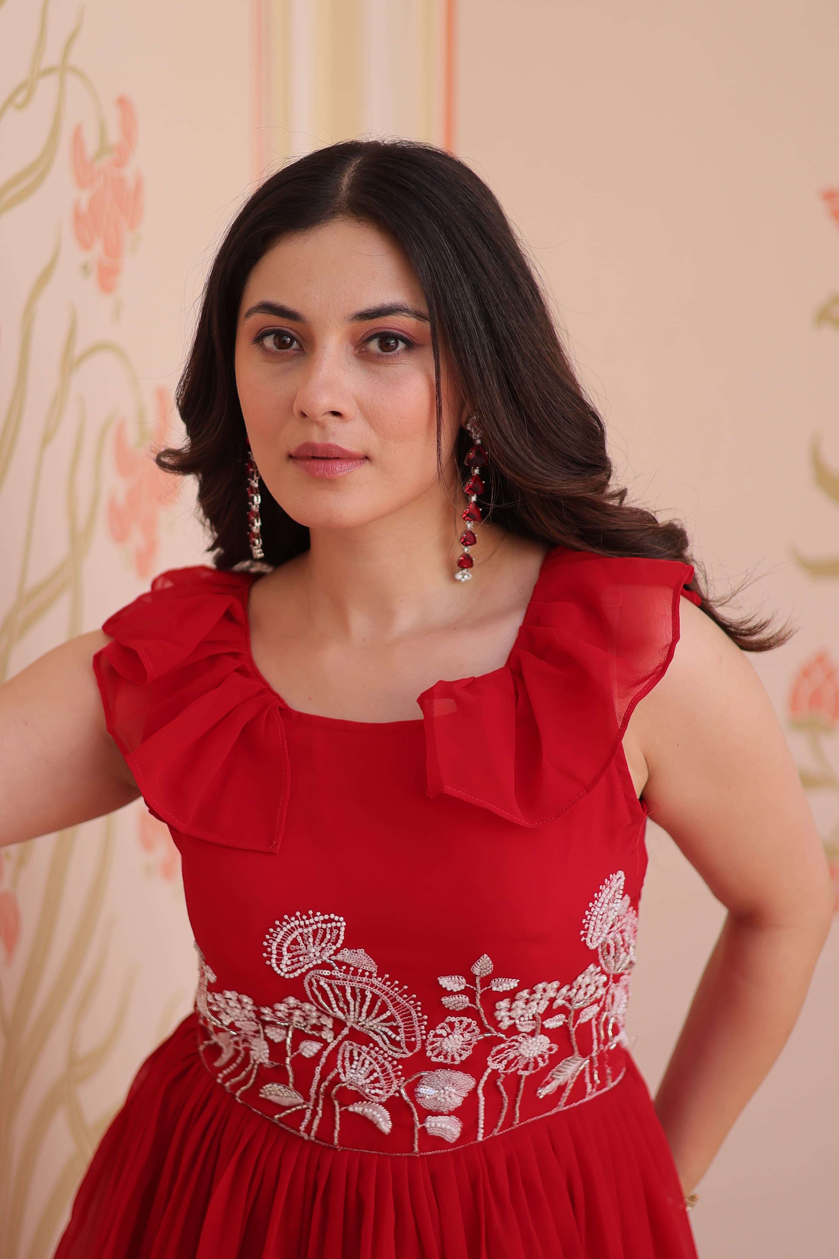 KHUSHI-1175 Faux Blooming PEPLUM STYLE GOWN COLLECTIONS