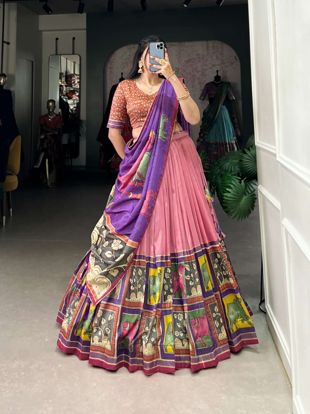 LNB1236FRZ Tussar Silk With Foil Work wholesale lehenga