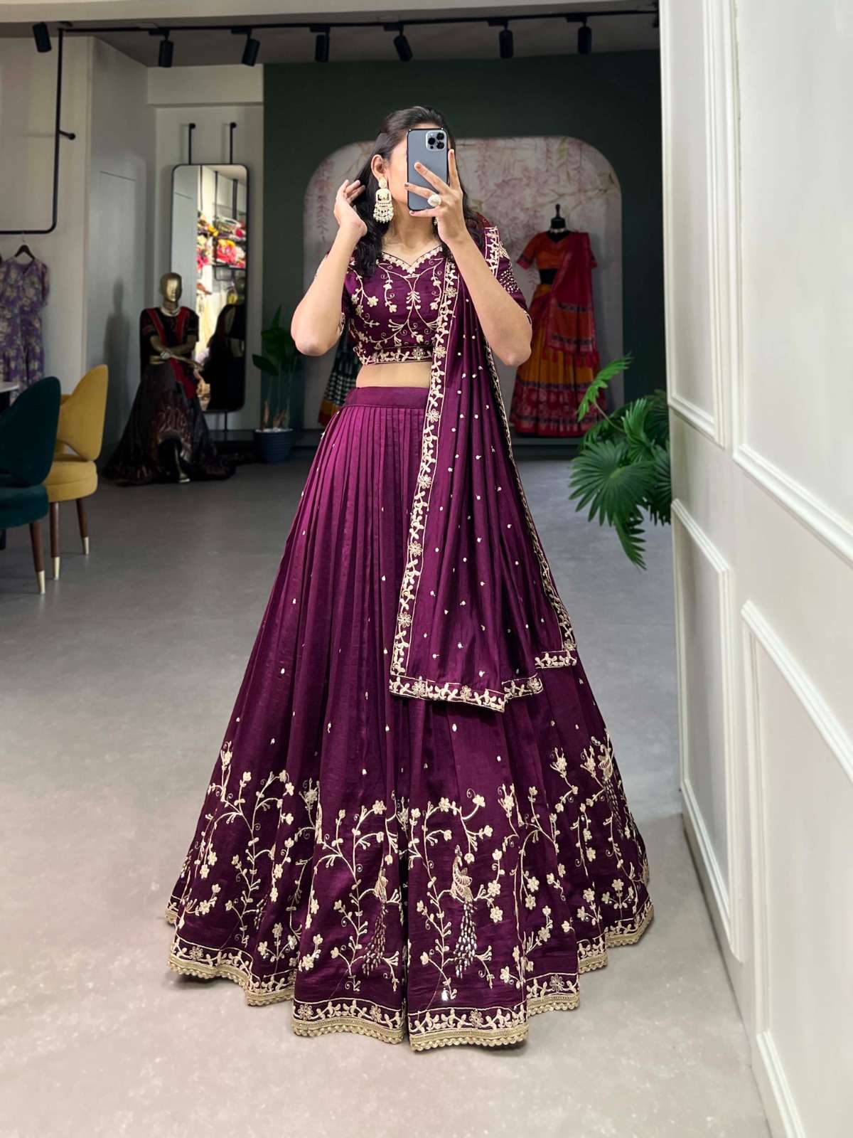 LNB1404WIN Vichitra Silk wholesale lehenga