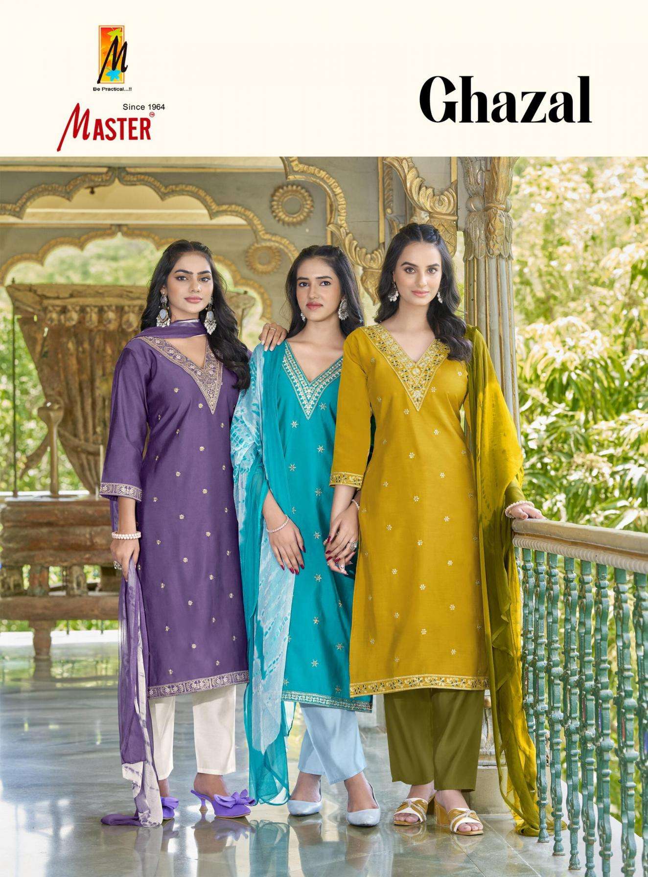 master ghazal series 1001-1008 roman silk wholesale suit
