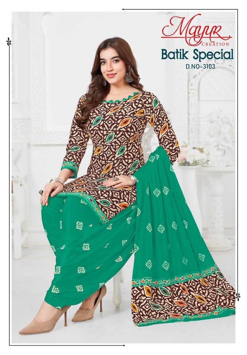 Mayur Batik Special Vol-31 series 3101-3110 Pure Cotton wholesale suit