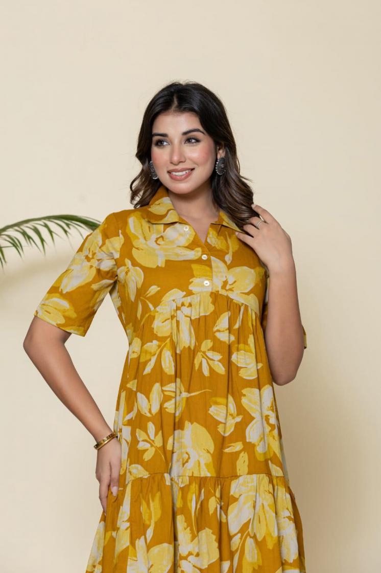 modern ​​​​pattern cotton readymade attractive combo one pic tunics for girls