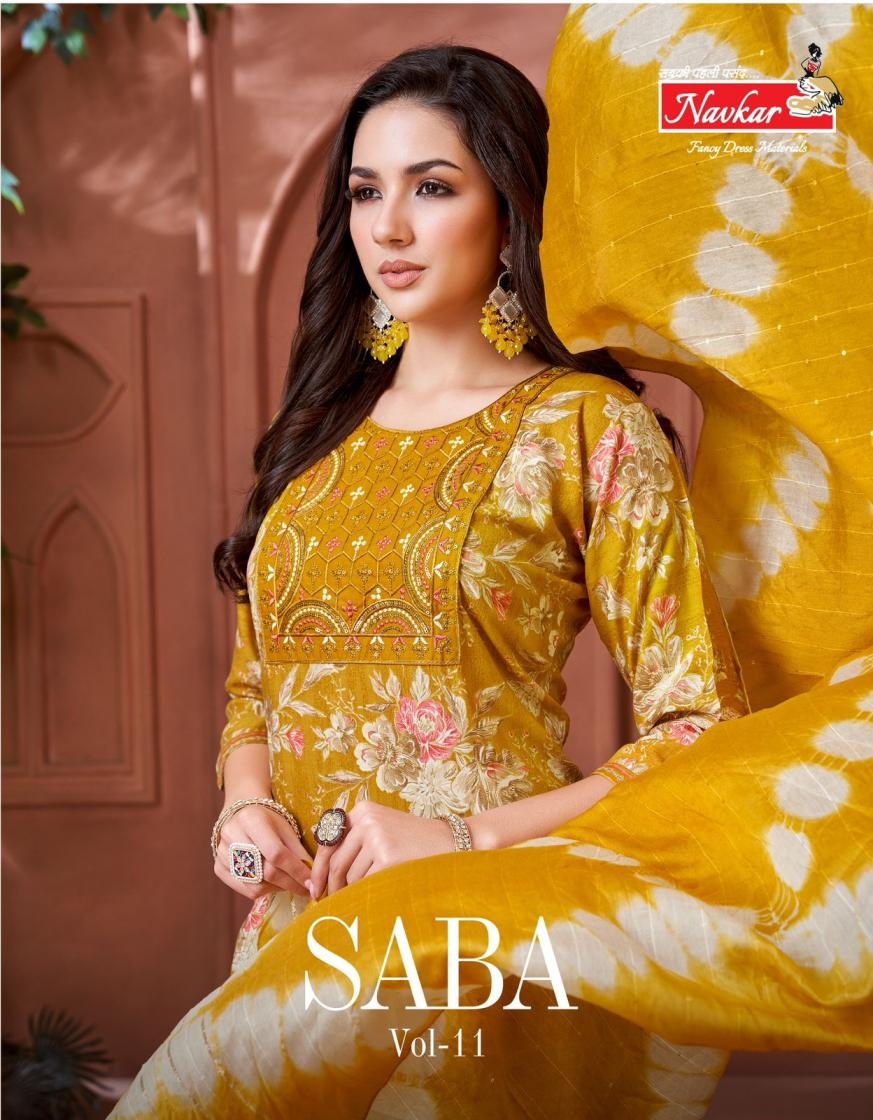 navkar saba vol 11 series 1101-1108 rayon wholesale suit 