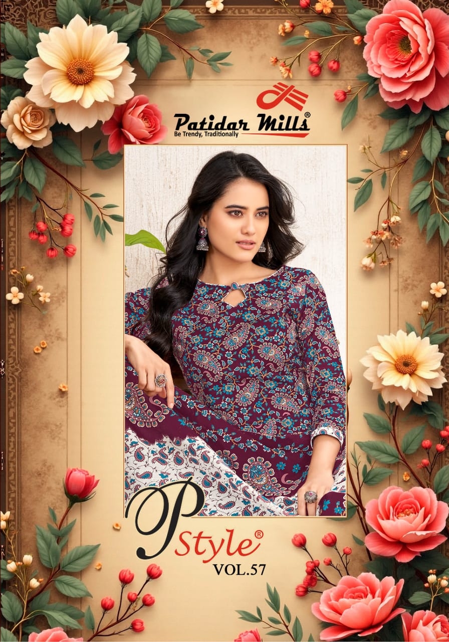 Patidar P Style Vol-57 series 5701-5716 Pure Cotton wholesale suit